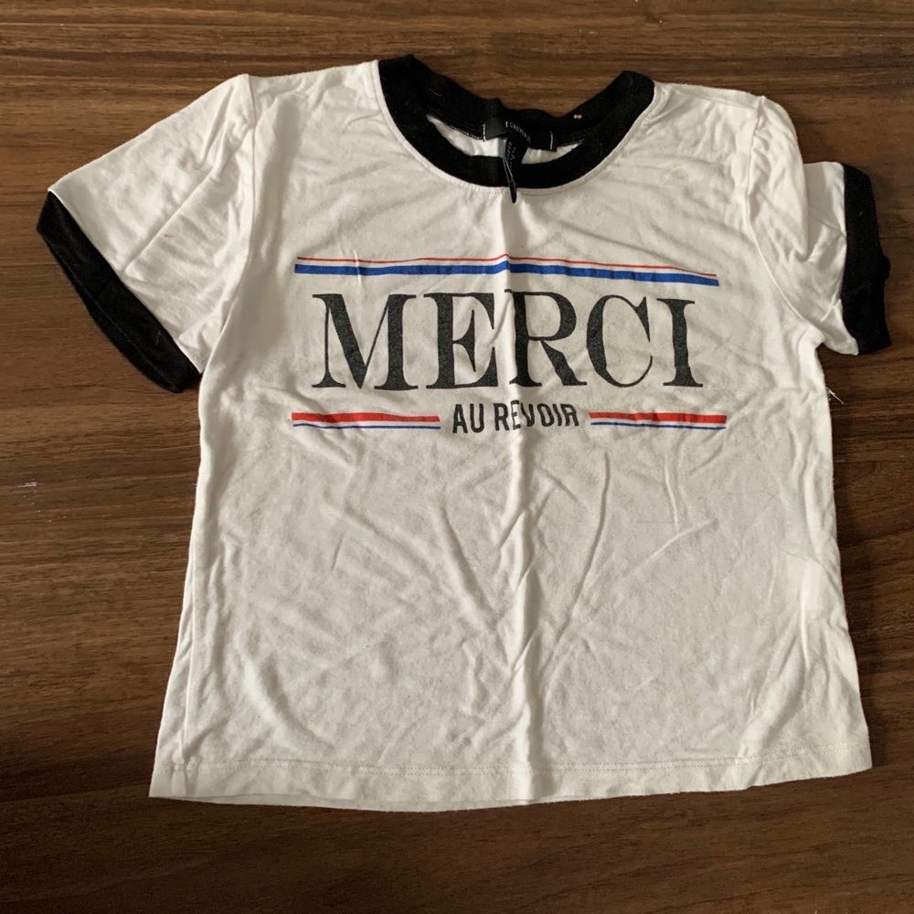 White Graphic Tee Crop Top